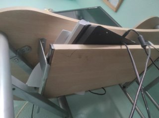 Mueble escritorio madera y metal