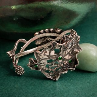 Pulsera De Plata 925 Y Calcedonia Verde Natural