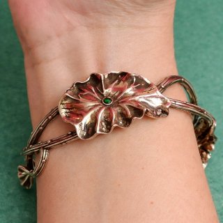 Pulsera De Plata 925 Y Calcedonia Verde Natural