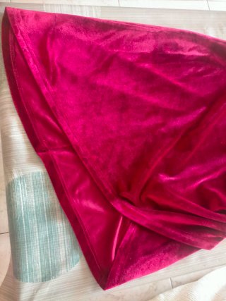 Vestido de fiesta rojo de terciopelo