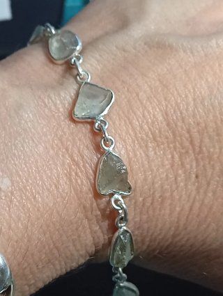 Pulsera Plata de Ley cuarzo en bruto