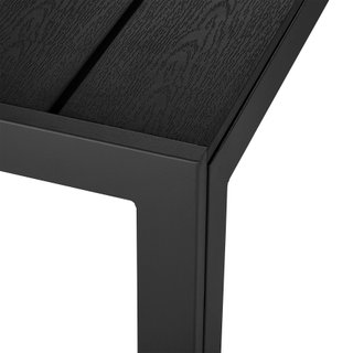 Mesa de jardín de aluminio y plástico 150 x 90 x 74.5 cm negro/negro