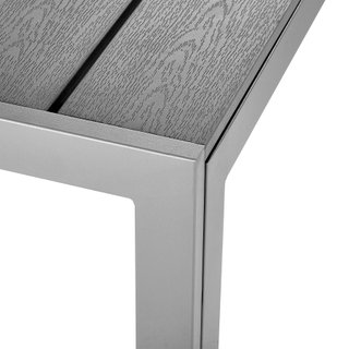 Mesa de jardín de aluminio y plástico 150 x 90 x 74.5 cm gris/plata