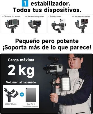 Estabilizador Gimbal FeiyuTech SCORP Mini 3. NUEVO