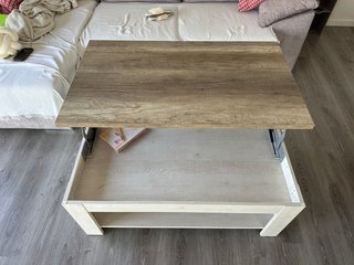 Mesa de centro elevable madera y metal