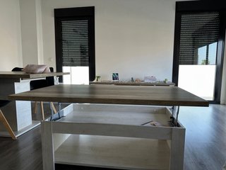 Mesa de centro elevable madera y metal