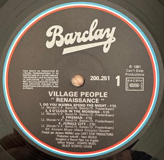 VILLAGE PEOPLE VINILO LP SPEND NIGHT 1981