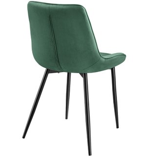 2 sillas de comedor acolchadas, aterciopeladas 48 x 59 x 82,5 cm verde