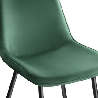 2 sillas de comedor acolchadas, aterciopeladas 48 x 59 x 82,5 cm verde