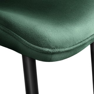 2 sillas de comedor acolchadas, aterciopeladas 48 x 59 x 82,5 cm verde