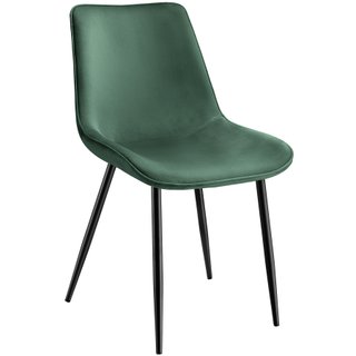 2 sillas de comedor acolchadas, aterciopeladas 48 x 59 x 82,5 cm verde