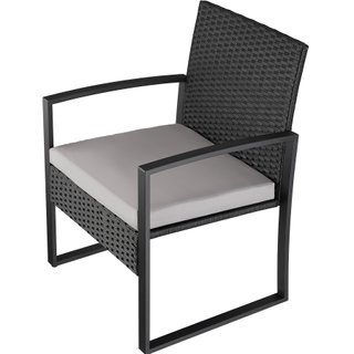 Conjunto de ratán con mesa para 2 personas gris claro/negro