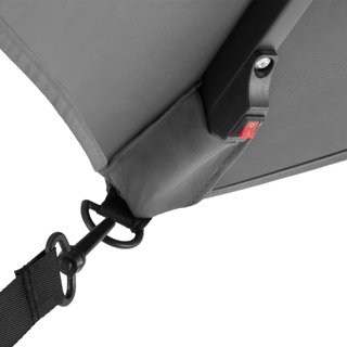 Parasol con luces solares LED y manivela 2,5 x 2,5 m, gris claro