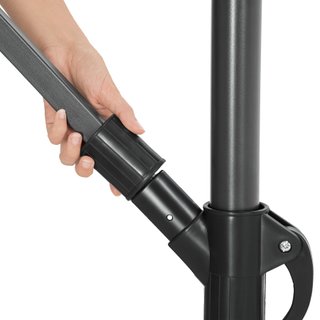 Parasol con luces solares LED y manivela 2,5 x 2,5 m, gris claro