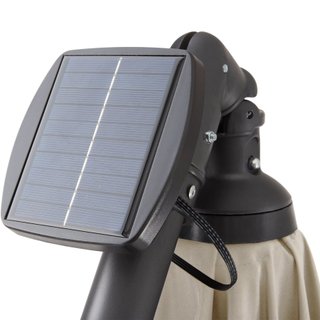 Parasol con luces solares LED y manivela 2,5 x 2,5 m, beige