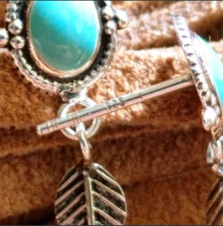 Pendientes Plata de Ley 925 con Esmaltado Turquesa
