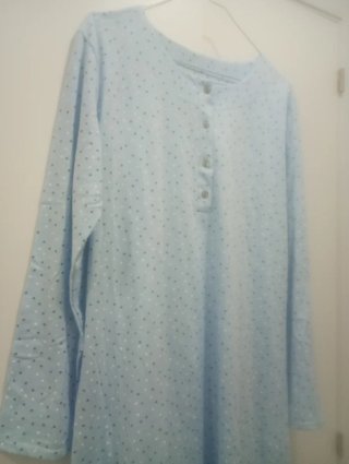 Camisón azul de manga larga
