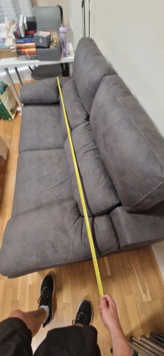 Sofá Cama Gris Tela y Metal