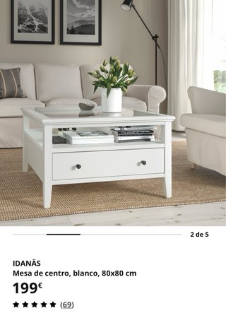 Mesa Ikea Centro Blanca. Mod. Idanäs
