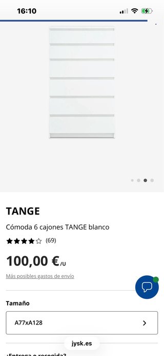 Cómoda 6 cajones TANGE blanca