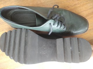 Zapatos Zara TRF Talla 37 Verde Oscuro