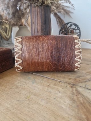 Bolso Clutch Artesanal Coco y Rafia