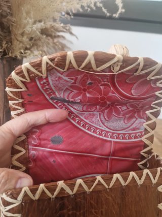 Bolso Clutch Artesanal Coco y Rafia