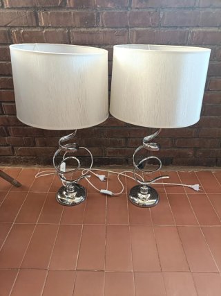 2 Lámparas Mesa con Pantalla 68 cm altura