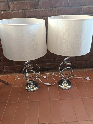 2 Lámparas Mesa con Pantalla 68 cm altura