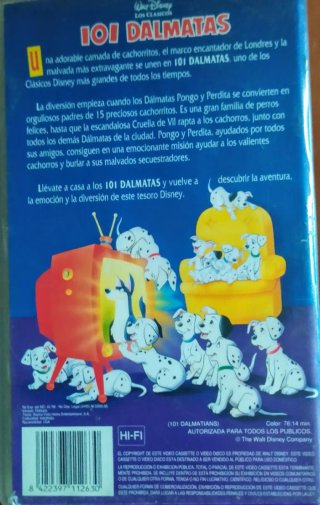 VHS 101 Dálmatas Disney Original sello diamante