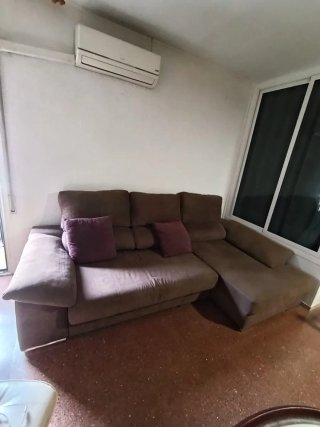 Sofá modular marrón tela