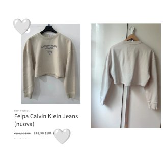 Felpa Calvin Klein corta beige tg M