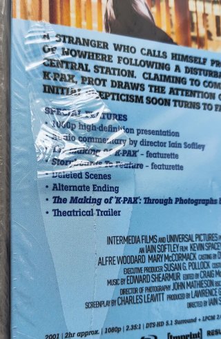 K-Pax Blu-ray (Importazione Imprint) con slipcover