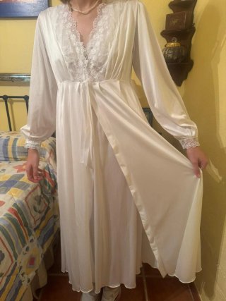 Camisón novia encaje y salto de cama