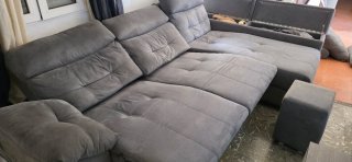 Sofá modular gris tela