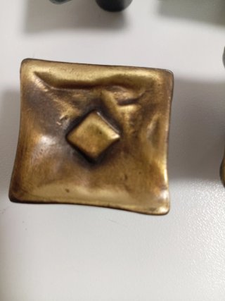 Pomos Zamak Bronce Cuadrados Rombo