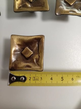 Pomos Zamak Bronce Cuadrados Rombo