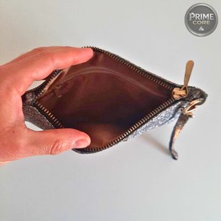 Bolso de mano plateado glitter con muñequera