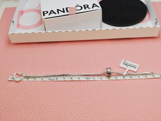 Pulsera Pandora 19cm Corazón y Cierre Seguridad