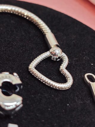 Pulsera Pandora 19cm Corazón y Cierre Seguridad
