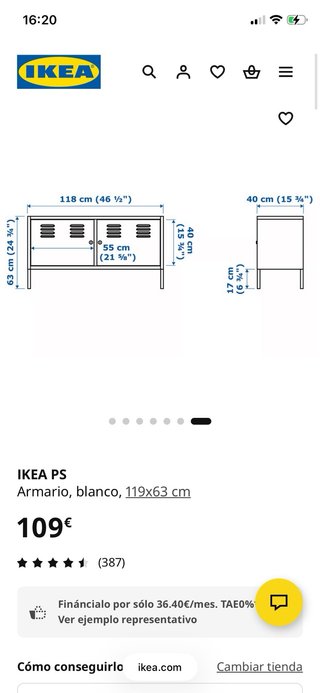 Mueble TV IKEA PS Blanco Metal