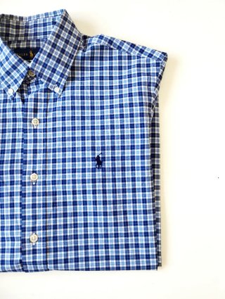 Camisa Ralph Lauren cuadros azul y blanco