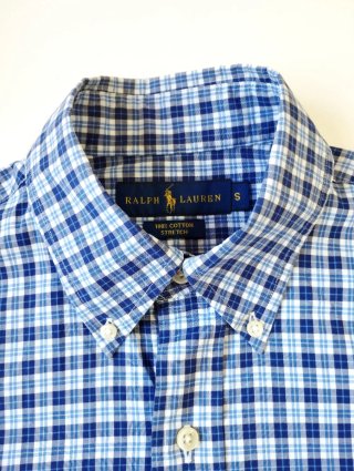 Camisa Ralph Lauren cuadros azul y blanco