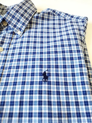 Camisa Ralph Lauren cuadros azul y blanco