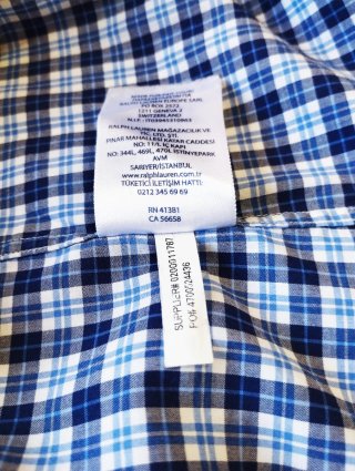 Camisa Ralph Lauren cuadros azul y blanco