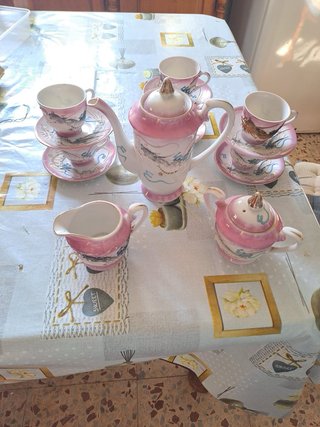 Juego de té porcelana vintage dragones