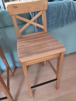 2 Sillas Altas Madera Ikea