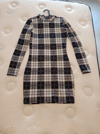 Vestido de cuadros manga larga