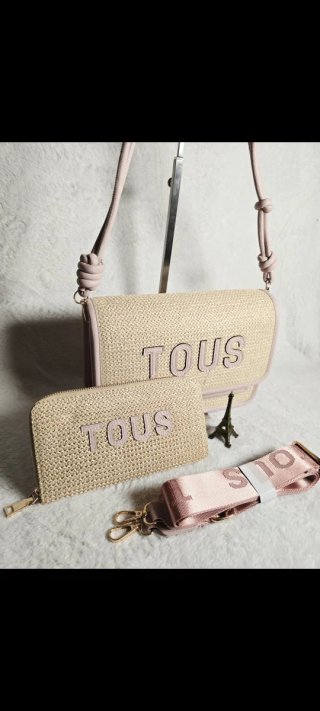 Bolso y cartera Tous beige y blanco