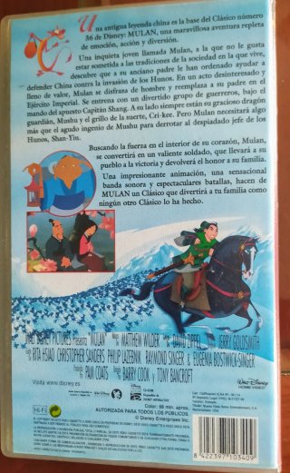 VHS original película MULAN Disney.sello diamante